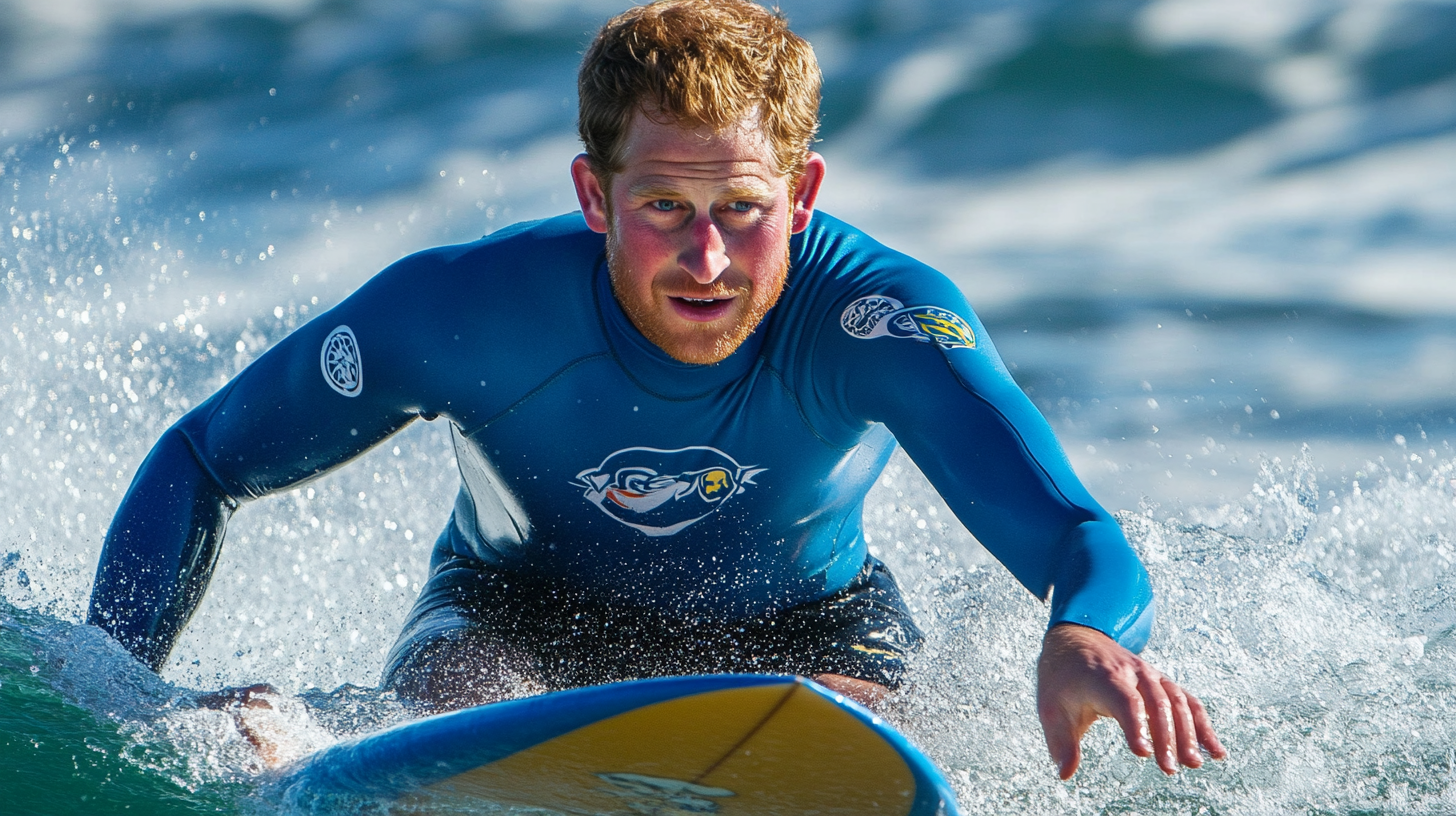 British Royal Impresses with Surfing Skills in California