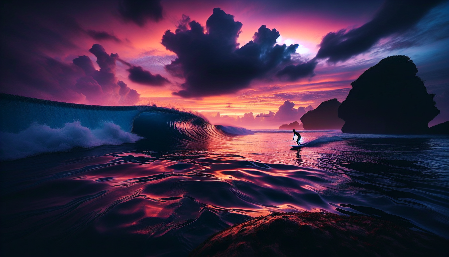 Hidden Reef Break: A Dusk Adventure