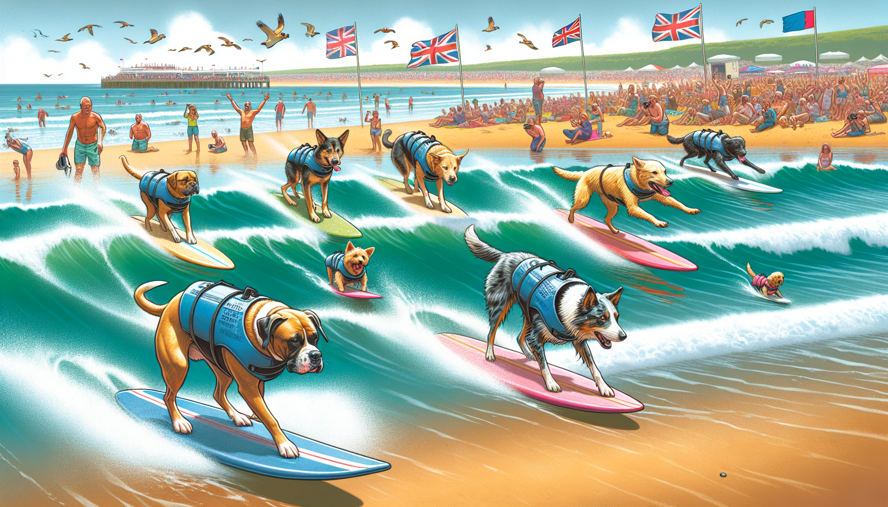 Dog Surfing Competitions Make a Splash on UK and US Beaches