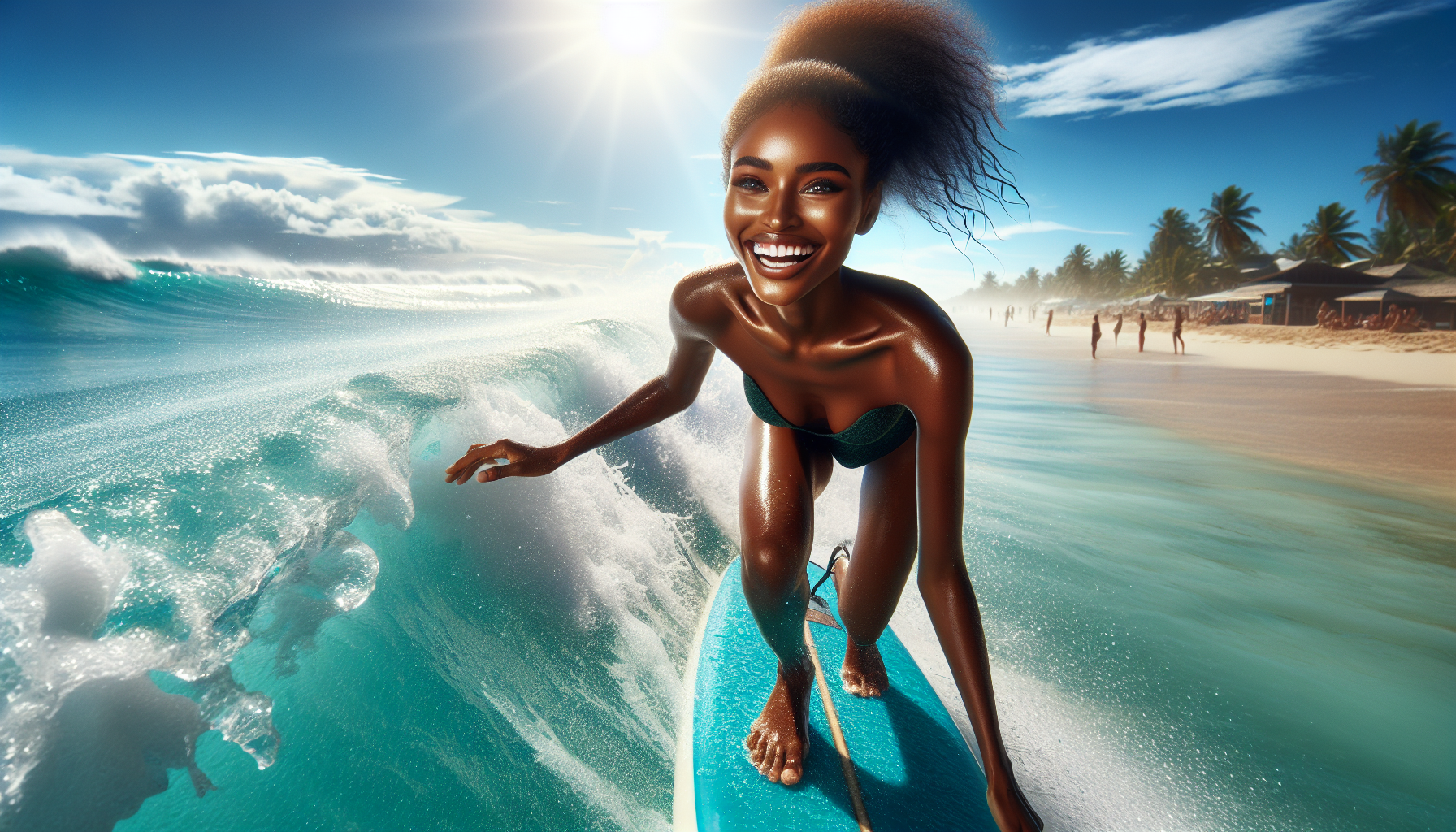 Smiling While Surfing